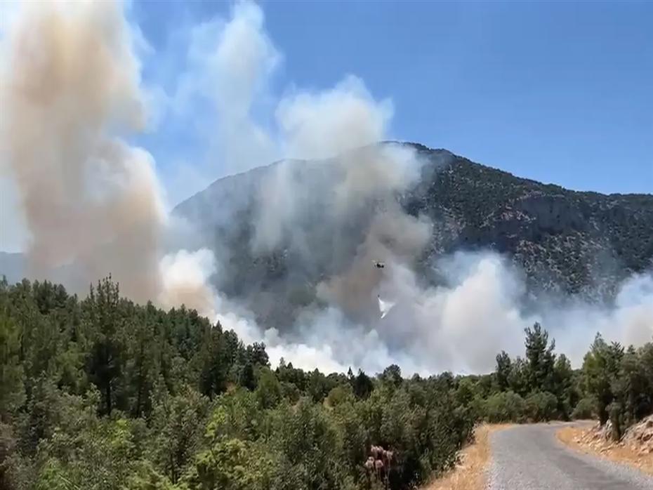 Antalya'da Orman Yangını Kontrol Altına Alınmaya Çalışılıyor